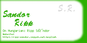 sandor ripp business card